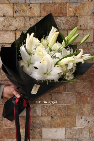 Boutique White Lilies Bouquet - 2